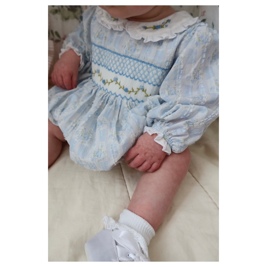 Bluebird Heirloom Smocked Romper