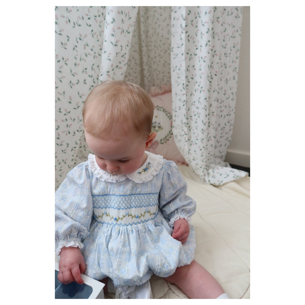 Bluebird Heirloom Smocked Romper