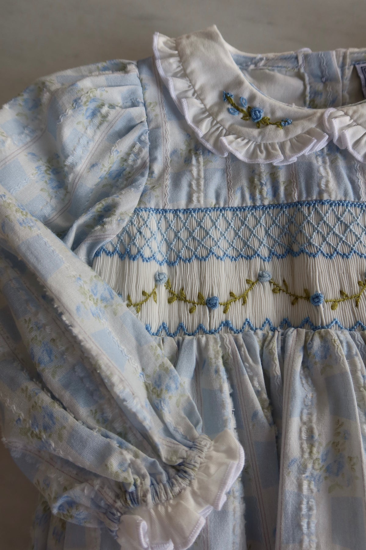 Bluebird Heirloom Smocked Romper